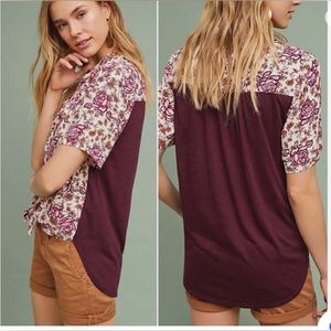 Anthropologie Bergen Floral Porridge Buttondown Shirt - Women’s medium; boho top